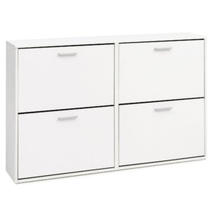 Hvidt skoskab med 4 låger